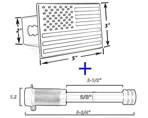 Bonrcea - Bonrcea 2" American Flag Aluminum Trailer Hitch Cover & Hitch Lock (Red)